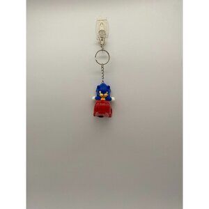 Upcycled Sonic the Hedgehog Figurine Keychain - Vintage Sega Game Character